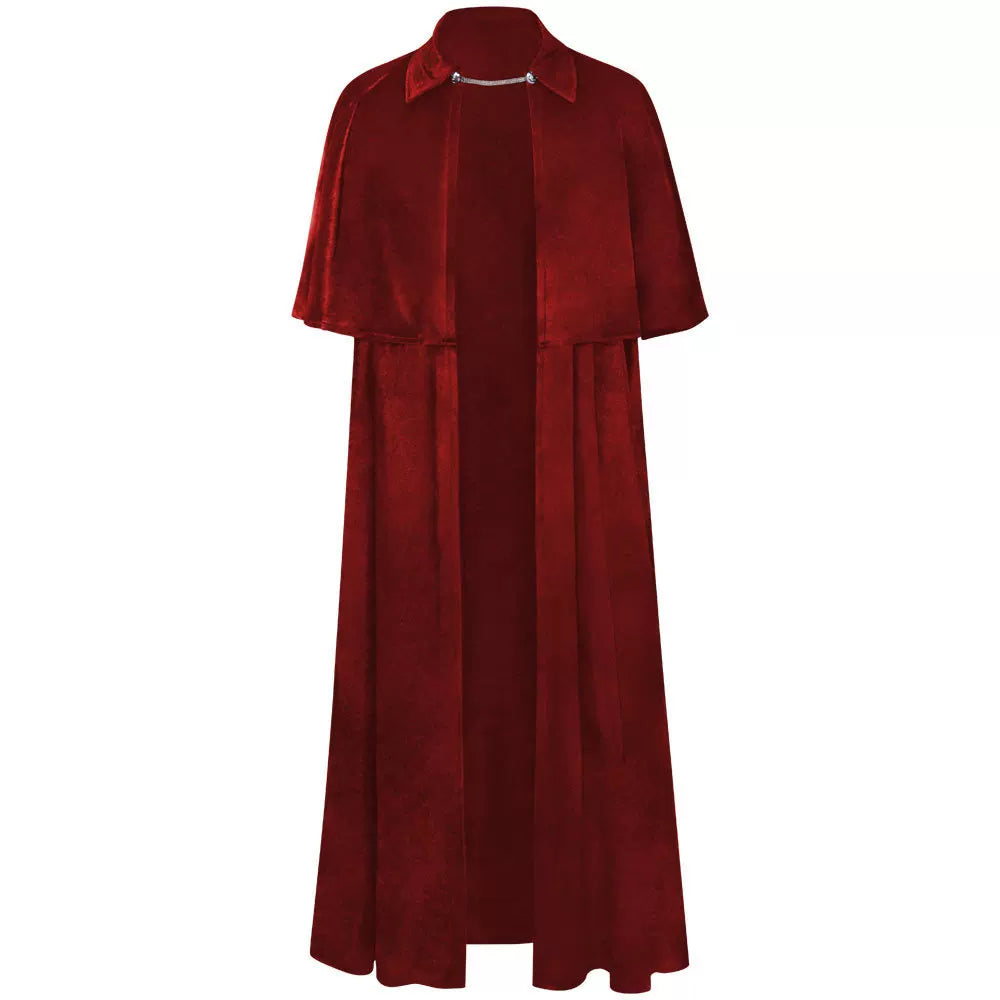 Burgundy Vampire Carnival Cloak with High Collar