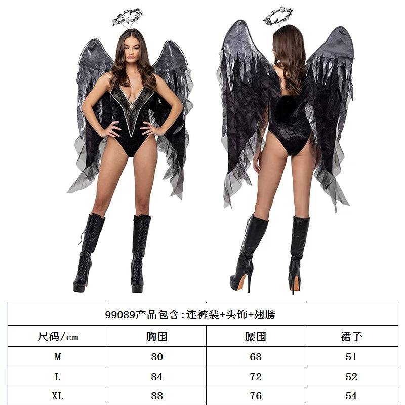 Dark Angel Halloween Costume, Wings and Halo