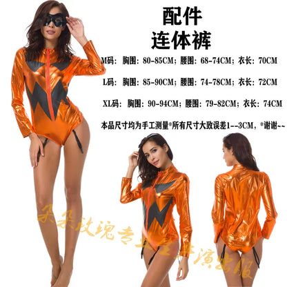Black and Orange Cosplay Jumpsuit Costume