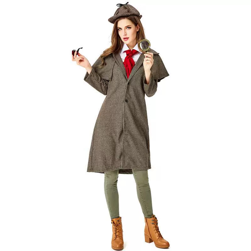 Sherlock Holmes-style detective costume with cap
