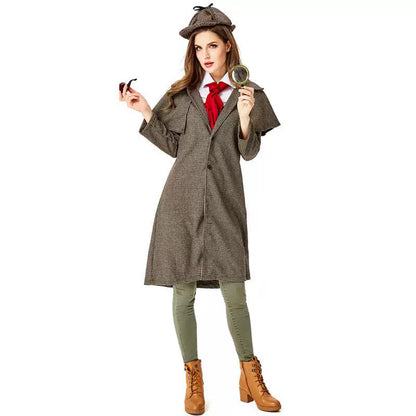 Sherlock Holmes-style detective costume with cap