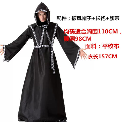 Carnival costume: long hooded robe with belt