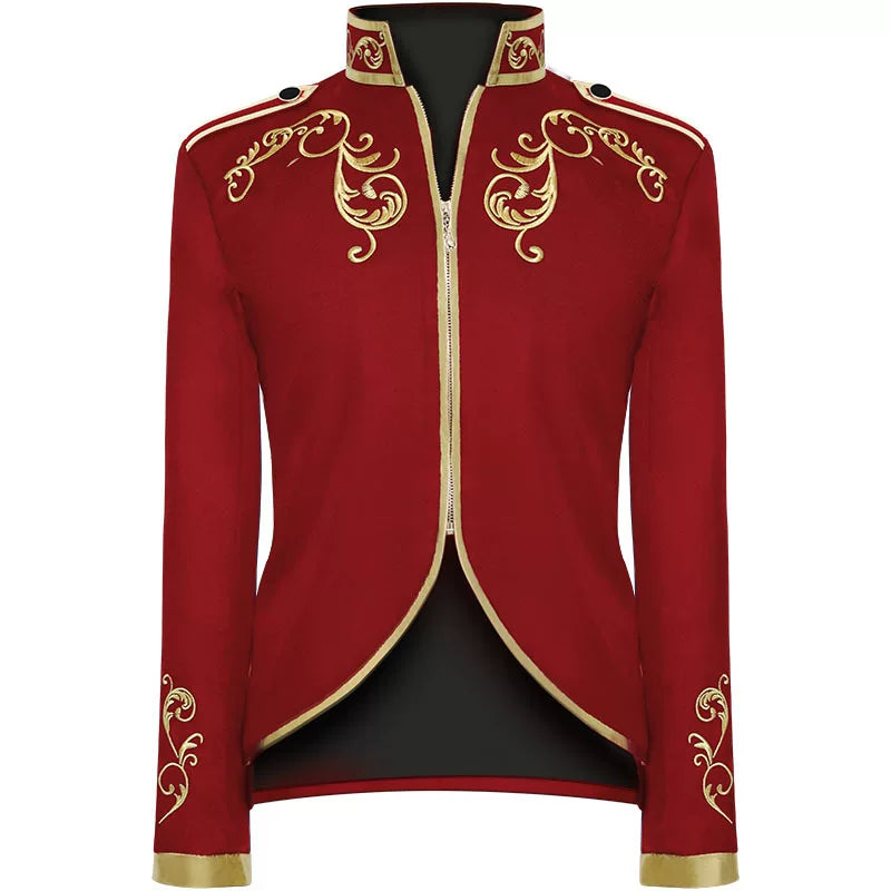 Red Carnival Cloak with Gold Trim