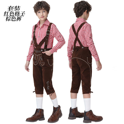 Folk-Style Costume: Plaid Shirt and Pants
