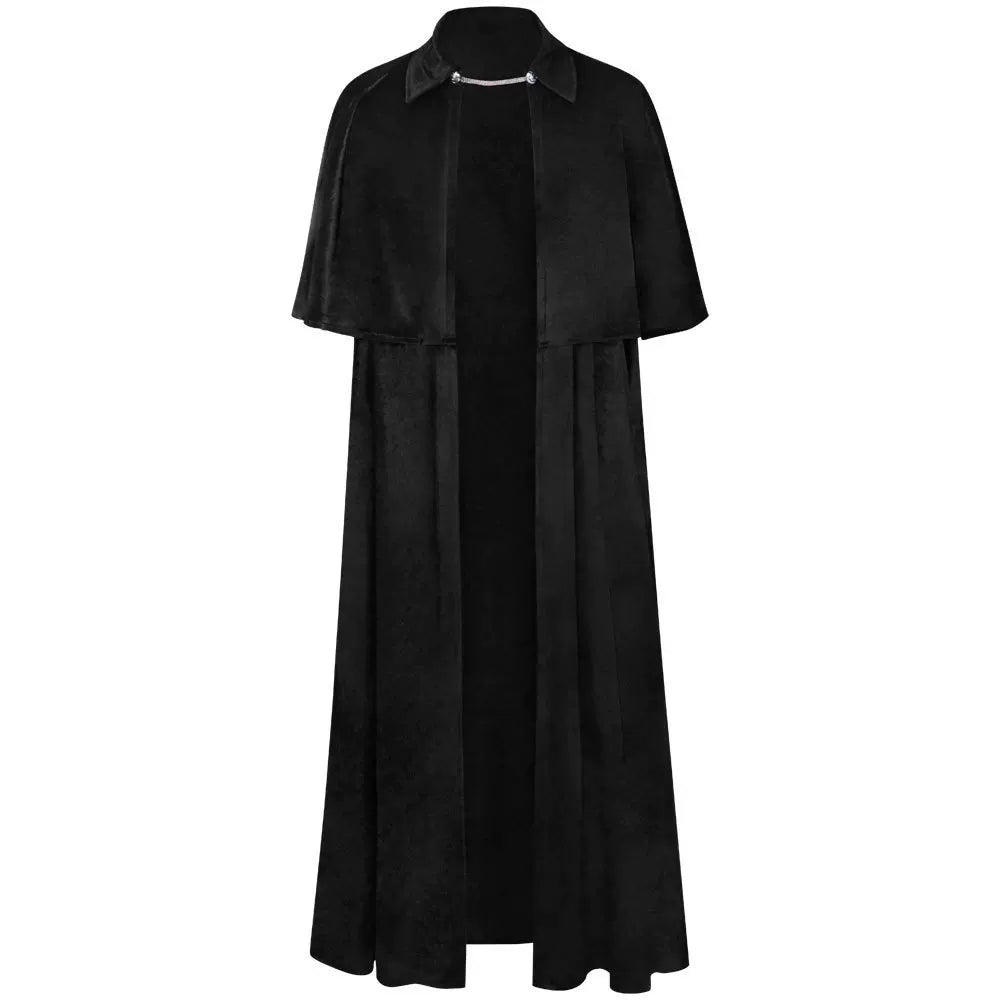Black Carnival Cape with High Collar