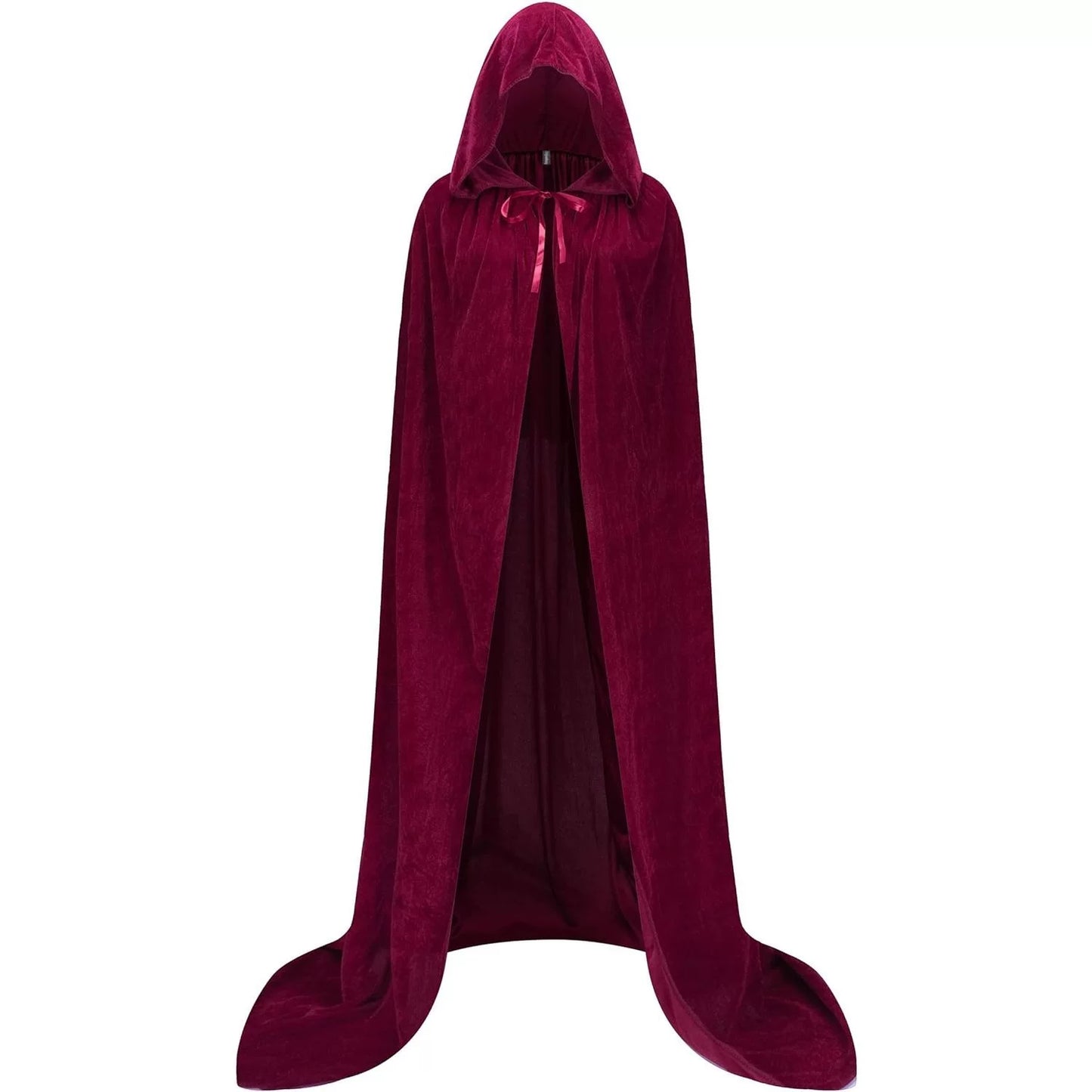 Burgundy Hooded Carnival Cloak for Cosplay