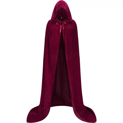 Burgundy Hooded Carnival Cloak for Cosplay