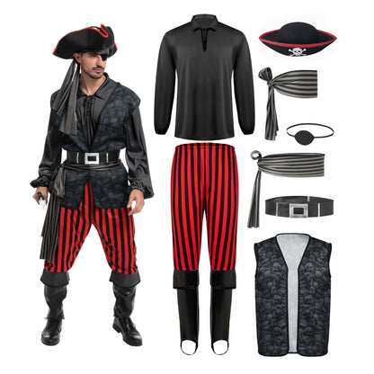 Pirate Costume with Hat and Eye Patch