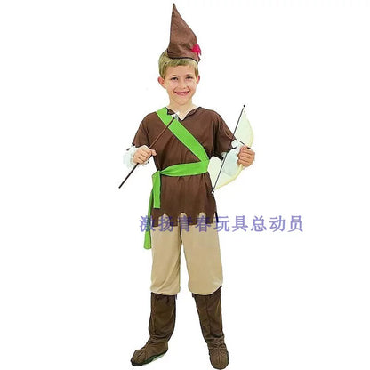 Hunter costume with bow and hat