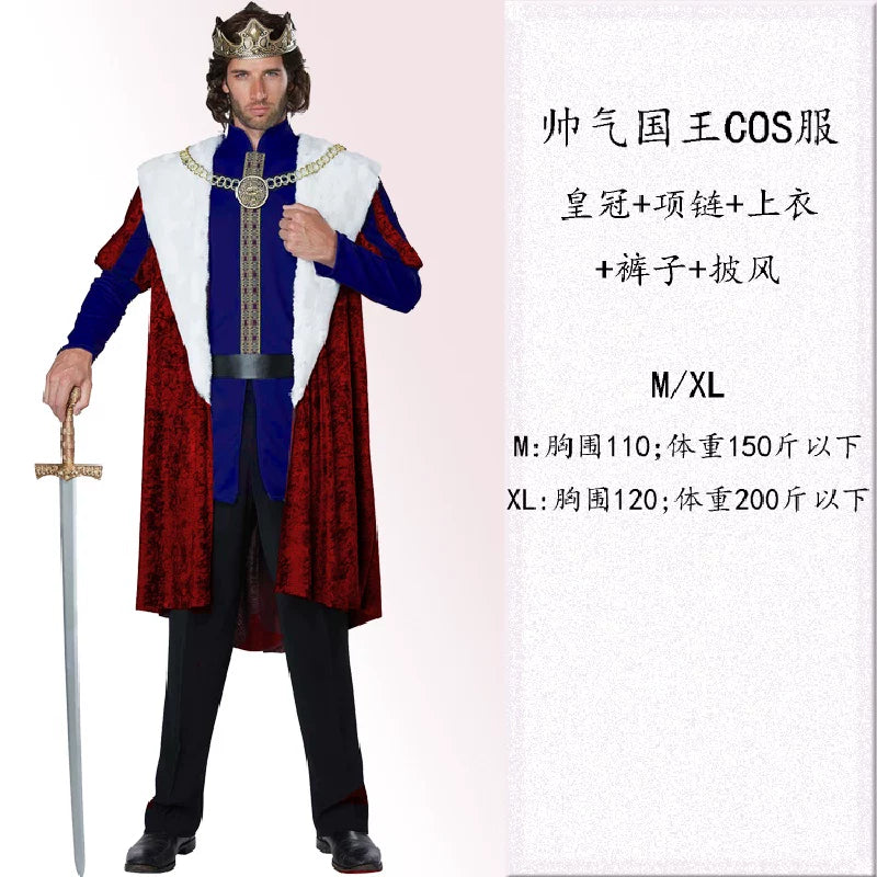 Royal Cosplay Costume with Crown and Cape