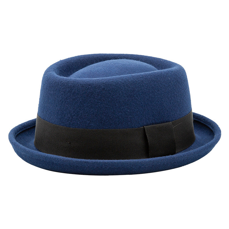 Blue Fedora Hat with Ribbon for Carnival