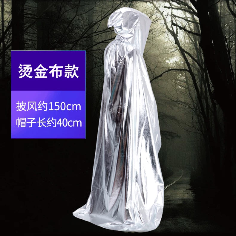 Silver carnival cloak with hood