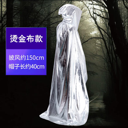 Silver carnival cloak with hood