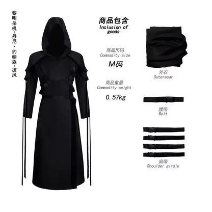 Black Carnival Cloak with Hood for Cosplay