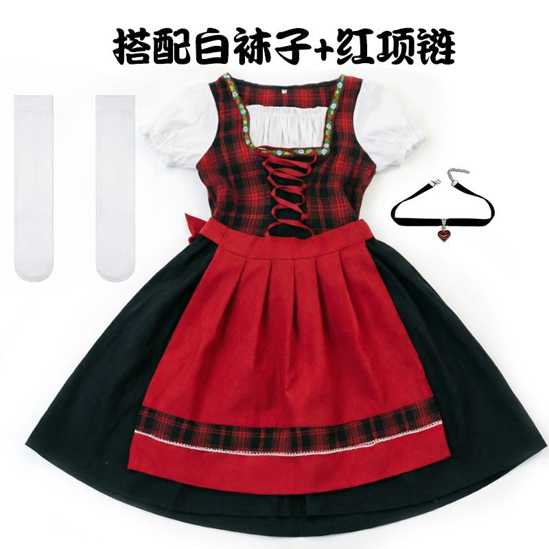 Carnival plaid dress with accessories