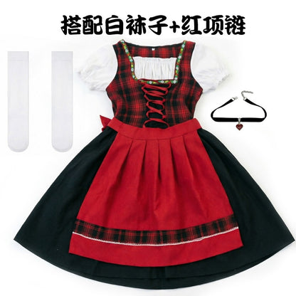 Carnival plaid dress with accessories
