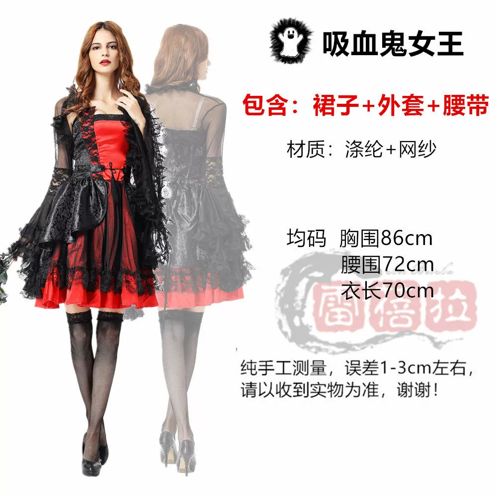 Gothic Vampire Costume: Dress, Cape, and Belt