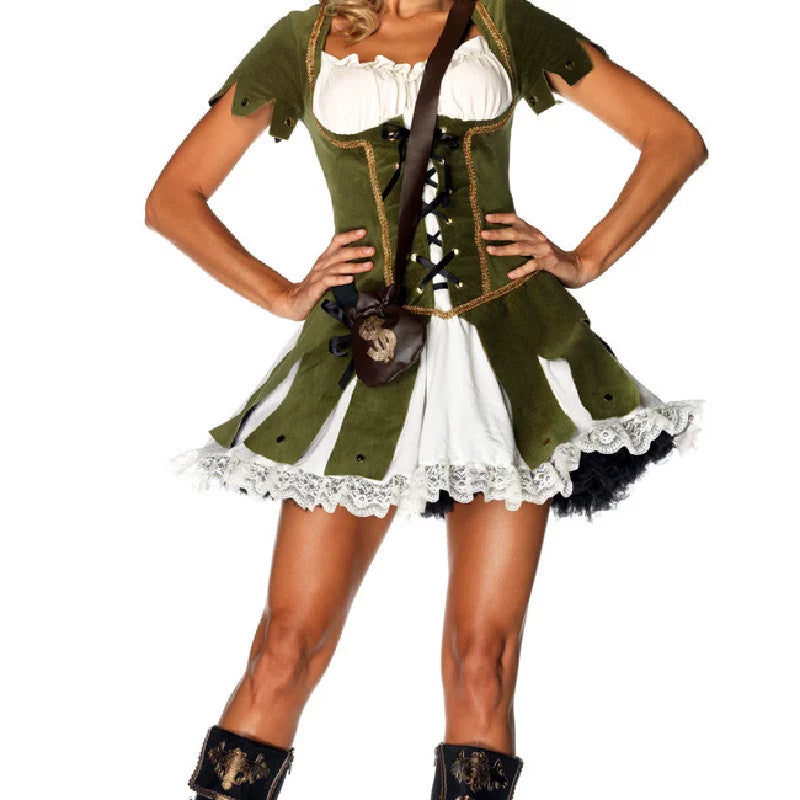 Robin Hood Costume Dress with Corset Lacing