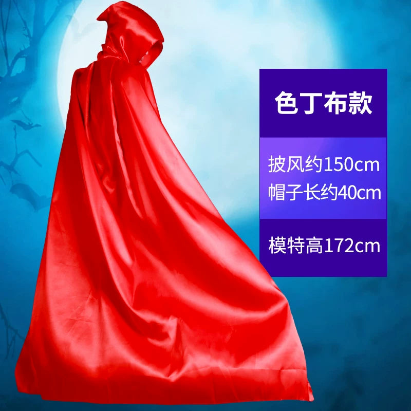 Red hooded carnival cloak for cosplay