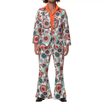 Disco Outfit with Geometric Print: Shirt and Pants