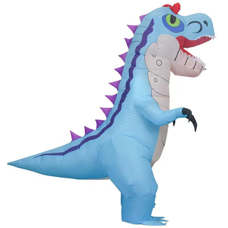Inflatable dinosaur costume, blue, one size