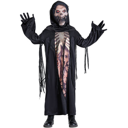 Gothic Hooded Skeleton Costume for Halloween