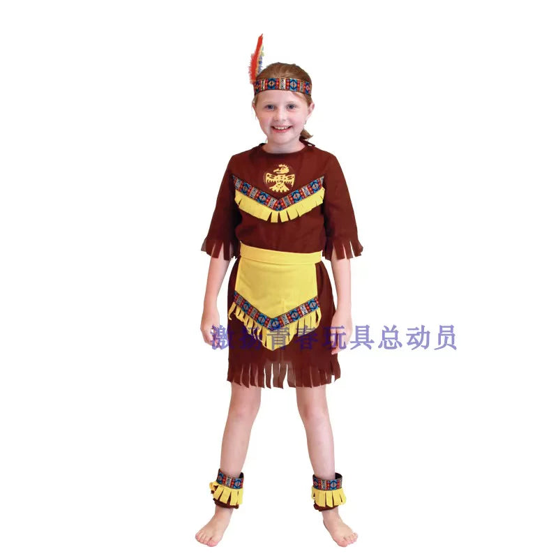 Carnival costume with fringe and feathers