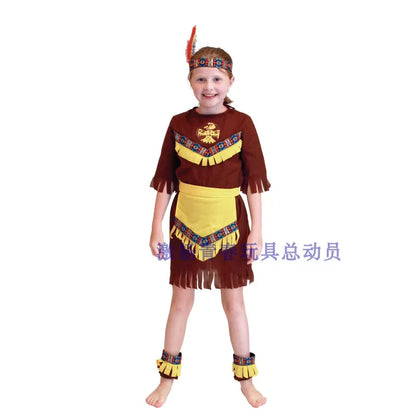 Carnival costume with fringe and feathers