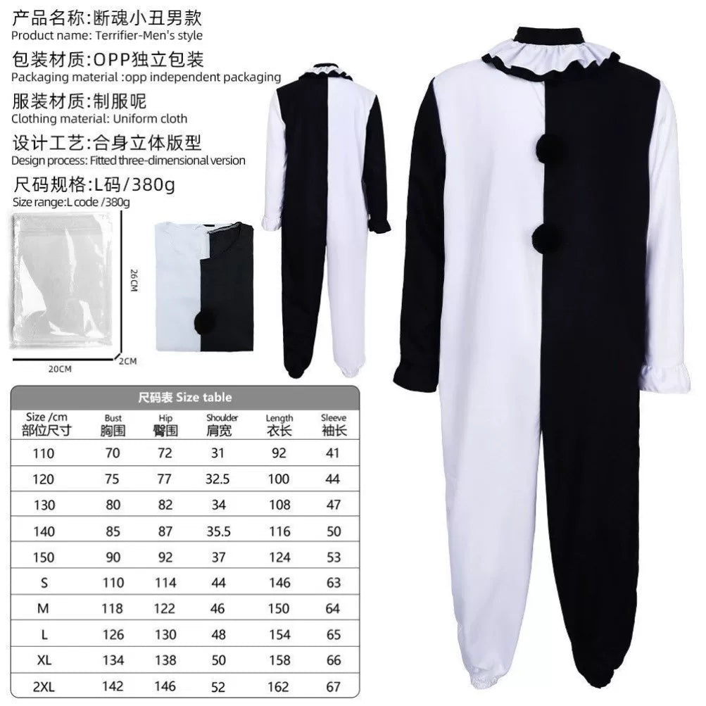 Clown Costume: Black and White Jumpsuit