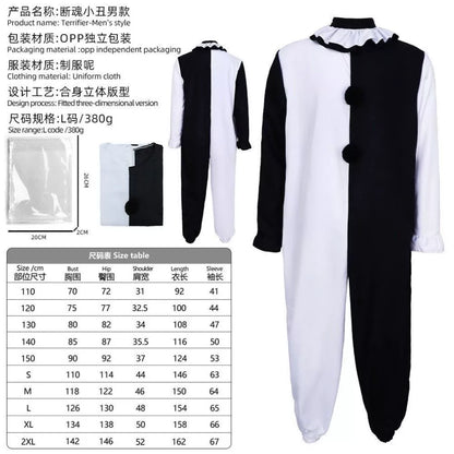 Clown Costume: Black and White Jumpsuit