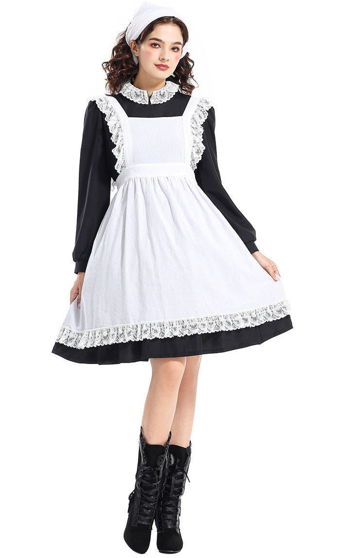 Vintage-Style Maid Costume with Apron