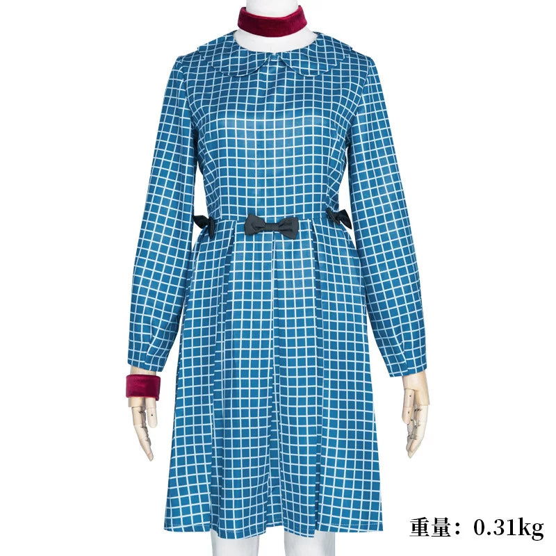 Esther from Orphan cosplay dress in blue plaid