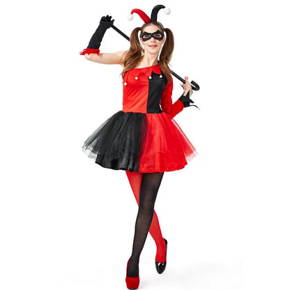 Halloween Clown Costume with Mask and Gloves
