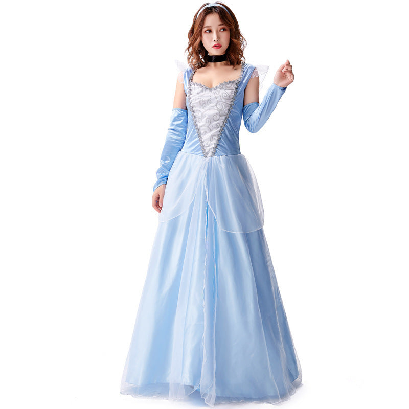 Blue princess-style costume dress for cosplay
