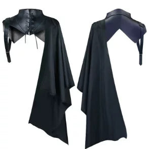 Medieval Hoodless Cloak in Gothic Style