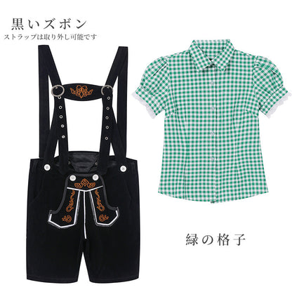 Traditional Costume with Shirt and Suspender Shorts