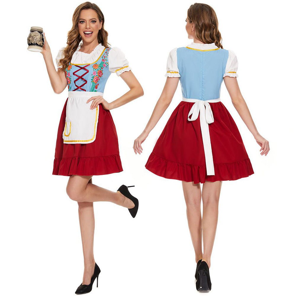 Bavarian carnival dress with apron for Oktoberfest