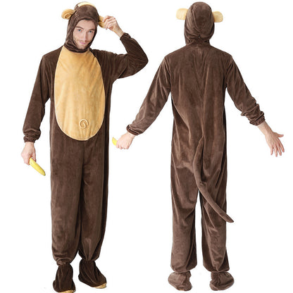 Adult Monkey Kigurumi Costume with Hood