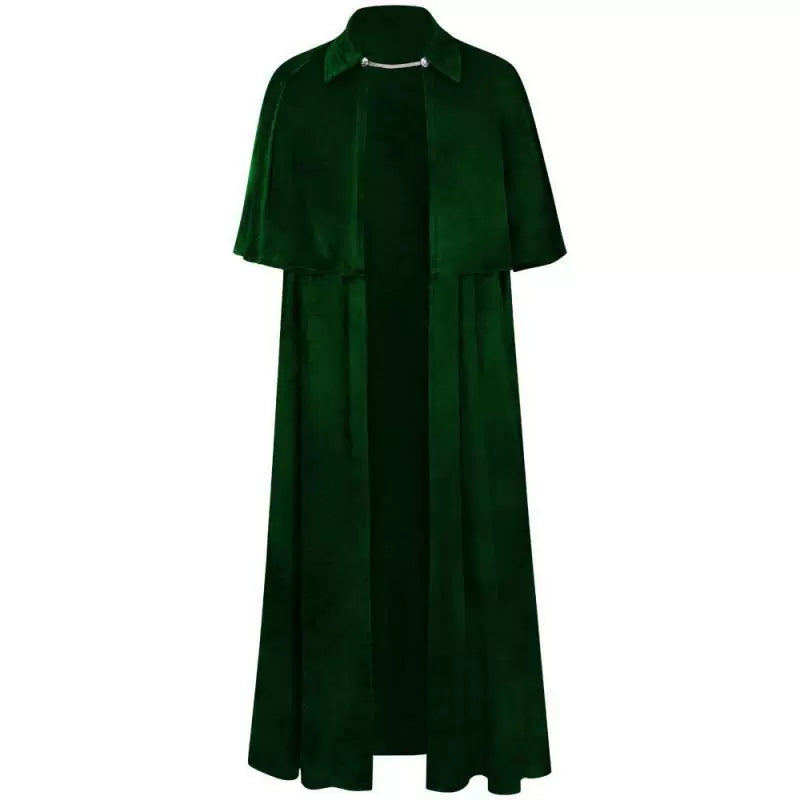 Green Carnival Cloak with High Collar