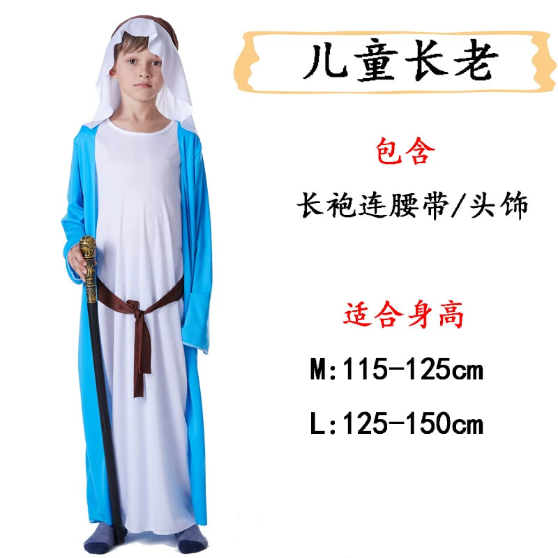 Carnival Costume Long Robe with Belt and Cape