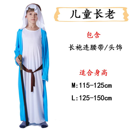 Carnival Costume Long Robe with Belt and Cape