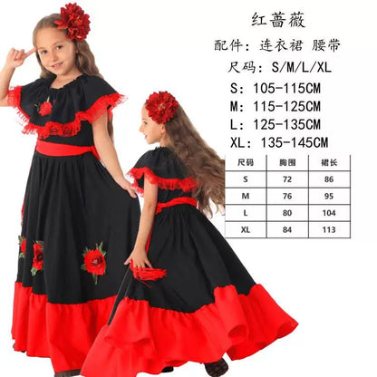 Children's flamenco-style Halloween costume dress