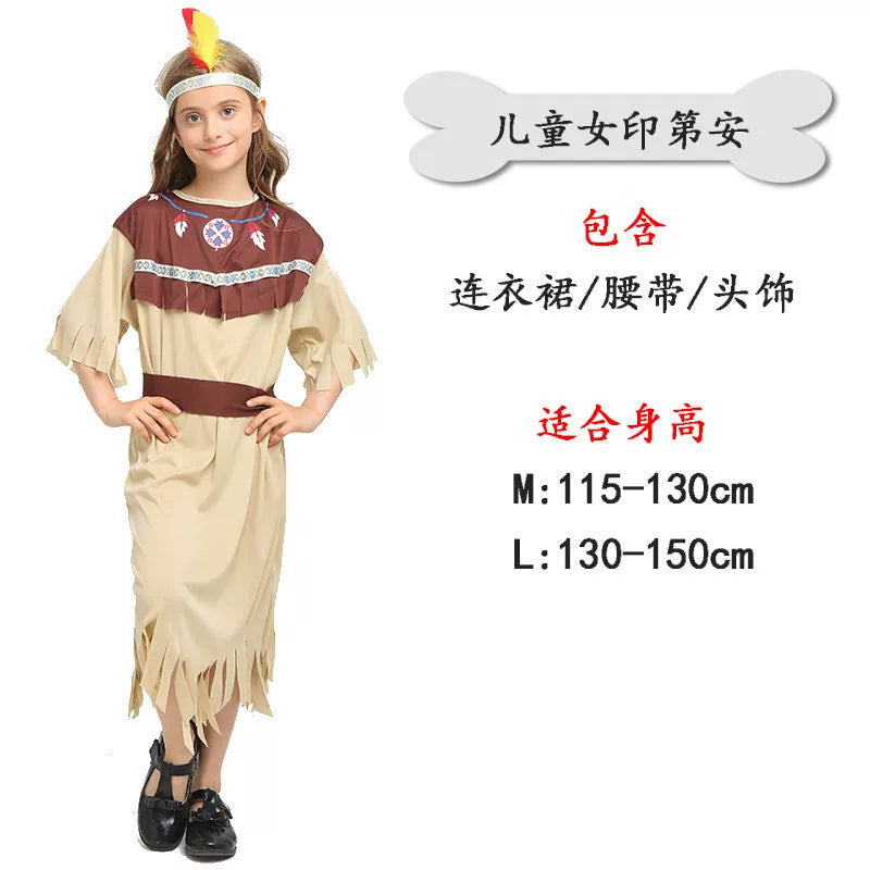 Native American-style carnival costume with dress