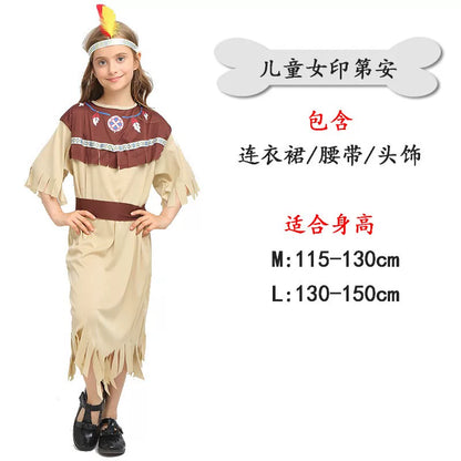 Native American-style carnival costume with dress