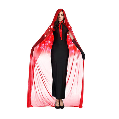 HOMELEX Black Witch Velvet Cloak Halloween Hooded Cape Queen King Robe Outfit Renaissance Medieval Costume