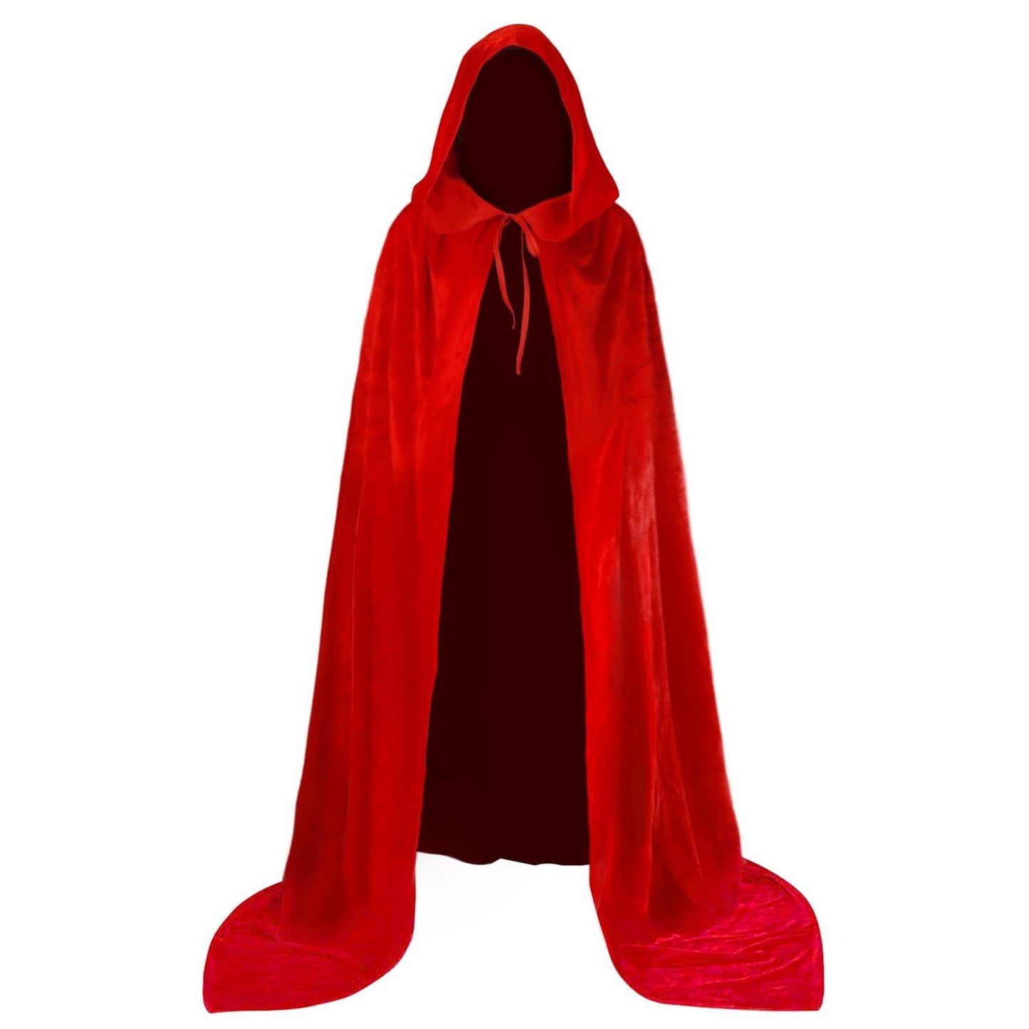 HOMELEX Black Witch Velvet Cloak Halloween Hooded Cape Queen King Robe Outfit Renaissance Medieval Costume