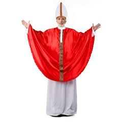 HOMELEX Pope Costume, Red Polyester Poncho and Hat