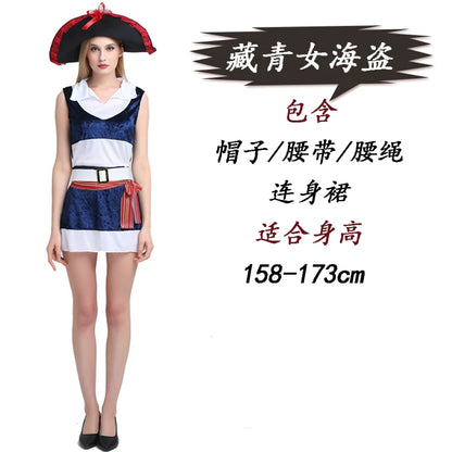Carnival Pirate Costume with Dress, Hat, and Belt