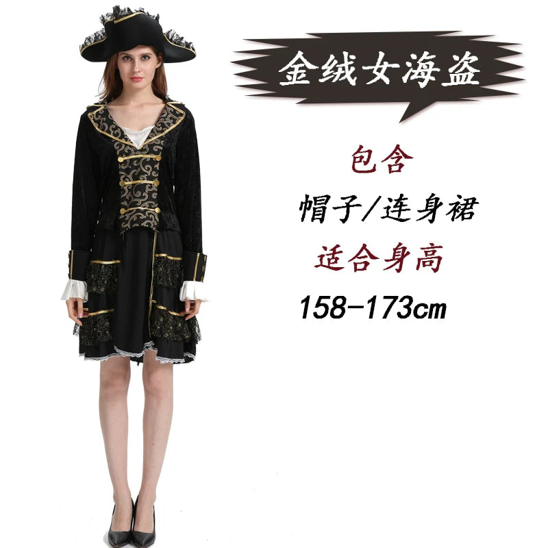 Pirate Carnival Costume with Hat and Dress