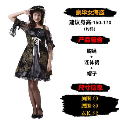 Pirate Costume with Hat and Veil
